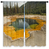Yellowstone Heat Pool Near Geyser Window Curtains 70651541