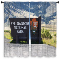 Yellowstone National Park Entrance Sign Window Curtains 69994883