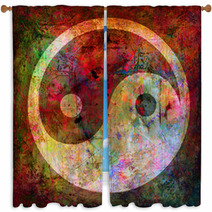Yin Und Yang - Background Grunge Window Curtains 39255734