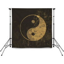 Yin Yang Grunge Icon. With Stained Texture, Vector Backdrops 51465739