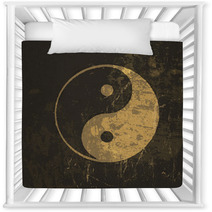 Yin Yang Grunge Icon. With Stained Texture, Vector Nursery Decor 51465739