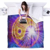 Yin Yang Licht - Verschiedene Texturen Blankets 39843589