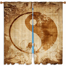 Yin Yang Sign Window Curtains 46050470