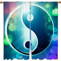 Yin Yang Sign Window Curtains 46410220