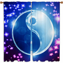 Yin Yang Sign Window Curtains 47016598