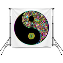Yin Yang Symbol Psychedelic Art Design-Simbolo Psichedelico Backdrops 46575701