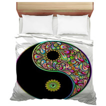 Yin Yang Symbol Psychedelic Art Design-Simbolo Psichedelico Bedding 46575701