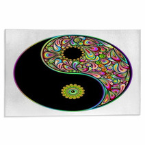 Yin Yang Symbol Psychedelic Art Design-Simbolo Psichedelico Rugs 46575701