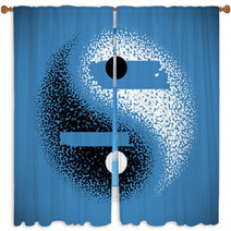 Yin Yang Symbol Window Curtains 45540779