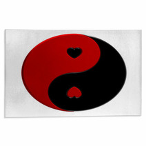 Yin-yang With Hearts Rugs 45005439