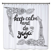 Yoga And Meditation Concept Background With Text Keep Calm And Do Yoga Bath Decor 192035184