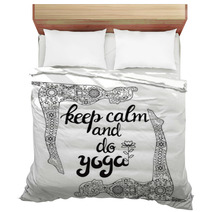 Yoga And Meditation Concept Background With Text Keep Calm And Do Yoga Bedding 192035184