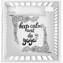 Yoga And Meditation Concept Background With Text Keep Calm And Do Yoga Nursery Decor 192035184