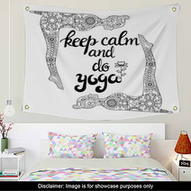 Yoga And Meditation Concept Background With Text Keep Calm And Do Yoga Wall Art 192035184