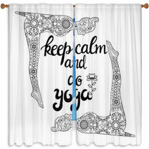 Yoga And Meditation Concept Background With Text Keep Calm And Do Yoga Window Curtains 192035184