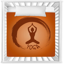 Yoga Label With Zen Symbol And Lotus Pose Nursery Decor 55817364