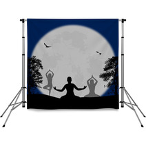 Yoga Meditation Silhouettes Backdrops 64859859