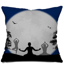 Yoga Meditation Silhouettes Pillows 64859859