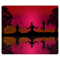 Yoga Meditation Silhouettes Rugs 62765359