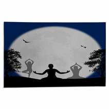 Yoga Meditation Silhouettes Rugs 64859859