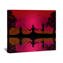 Yoga Meditation Silhouettes Wall Art 62765359
