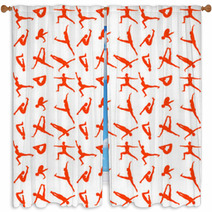 Yoga Pattern Seamless Window Curtains 196063592