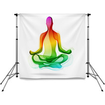 Yoga Pose Abstract Color Background Backdrops 65611901