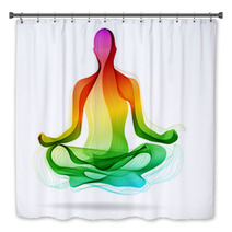 Yoga Pose Abstract Color Background Bath Decor 65611901