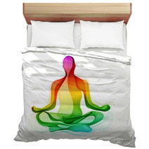 Yoga Pose Abstract Color Background Bedding 65611901