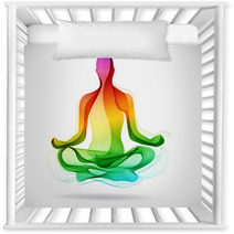 Yoga Pose Abstract Color Background Nursery Decor 65611901