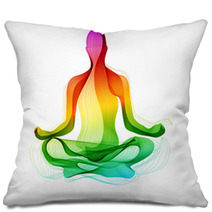 Yoga Pose Abstract Color Background Pillows 65611901