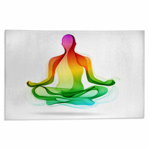 Yoga Pose Abstract Color Background Rugs 65611901
