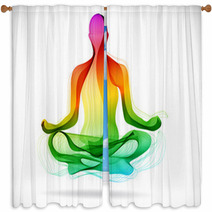 Yoga Pose Abstract Color Background Window Curtains 65611901