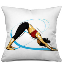 Yoga Pose Downward Dog Pillows 178330094