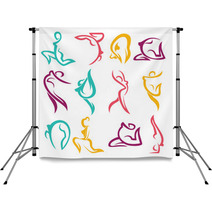 Yoga Practice And Other Woman Exercise Backdrops 80518137