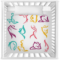Yoga Practice And Other Woman Exercise Nursery Decor 80518137