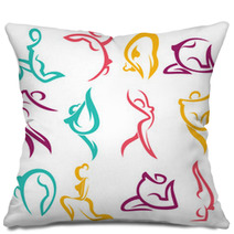 Yoga Practice And Other Woman Exercise Pillows 80518137