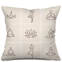 Yoga Vector Logotype Icon Spa Pillows 142393877