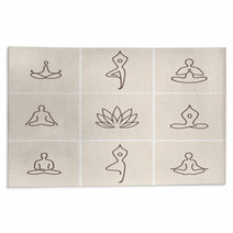 Yoga Vector Logotype Icon Spa Rugs 142393877