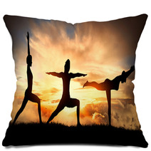Yoga Virabhadrasana Positions 1 2 3 Pillows 195914860