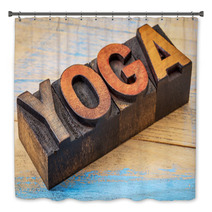 Yoga Word In Vintage Wood Type Bath Decor 100891533