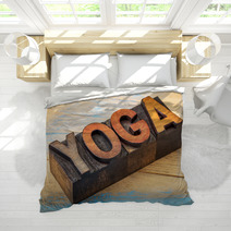 Yoga Word In Vintage Wood Type Bedding 100891533