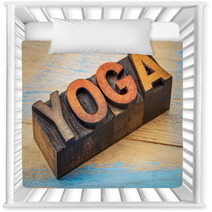 Yoga Word In Vintage Wood Type Nursery Decor 100891533