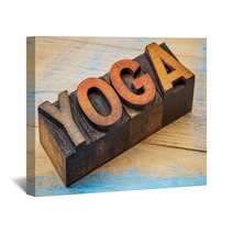 Yoga Word In Vintage Wood Type Wall Art 100891533