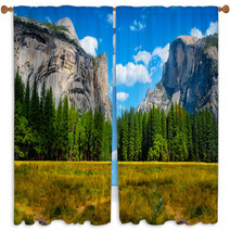 Yosemite Valley Panoramic Landscape Yosemite National Park California Usa Window Curtains 114640357