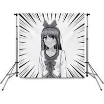 Young Anime School Student Woman Backdrops 221303225