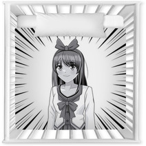 Young Anime School Student Woman Nursery Decor 221303225