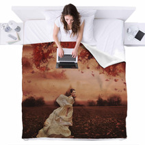 Young Beauty Woman Over Nature Background Blankets 27622972