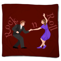 Young Couple Dancing Lindy Hop Or Swing In A Formation Man And Woman Rock And Roll Dancing Vector Illustration Isolated People Girl And Boy Have Fun On Party Blankets 118085920