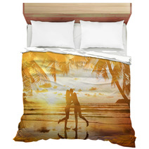 Young Couple Enjoying The Sunset Bedding 64185774